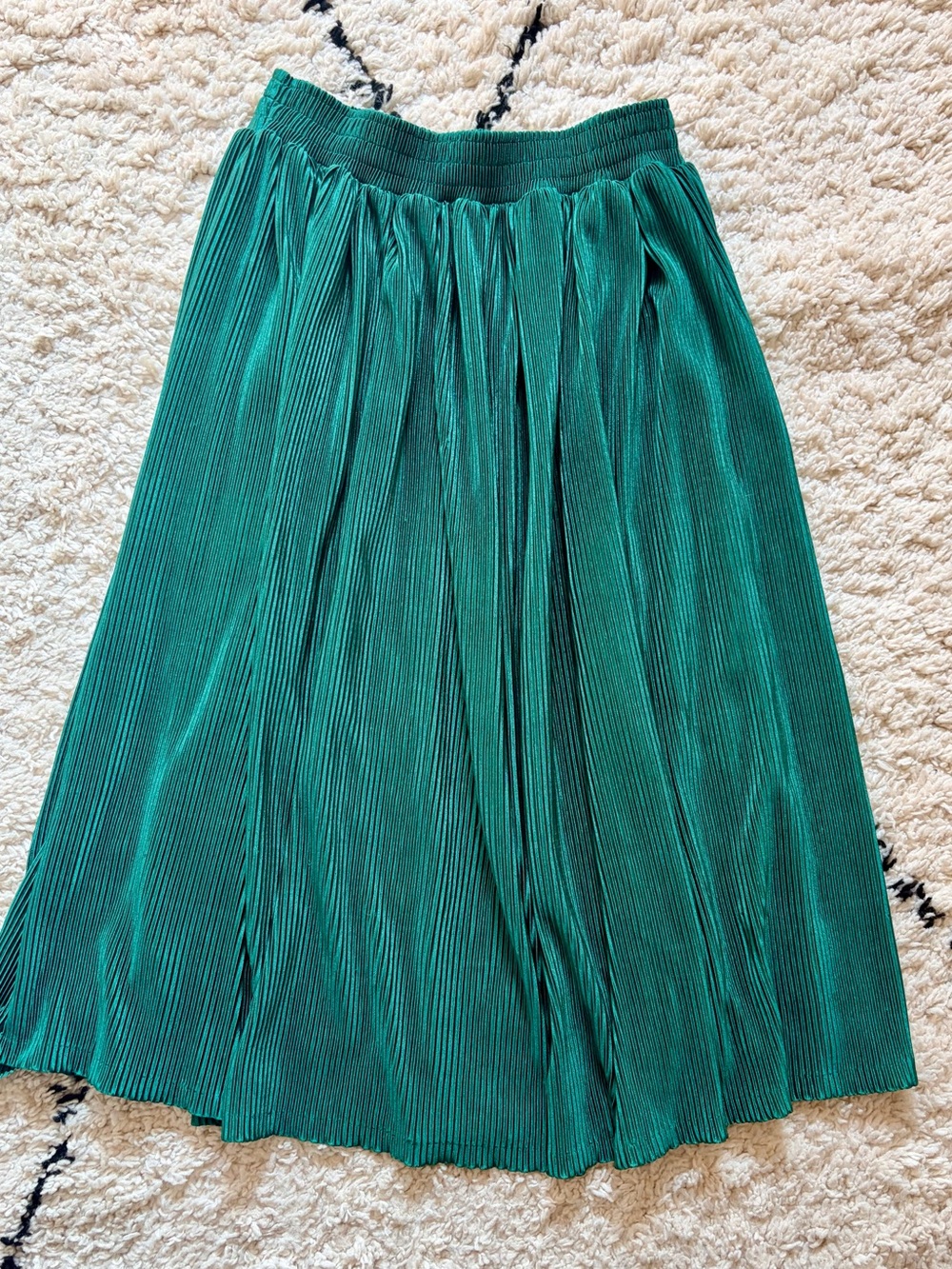Vintage American Apparel Emerald Green Pleated Midi Skirt, XS/S